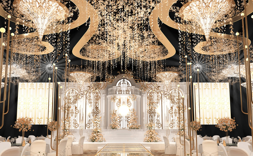 济南花木兰喜事汇金色大厅效果展示